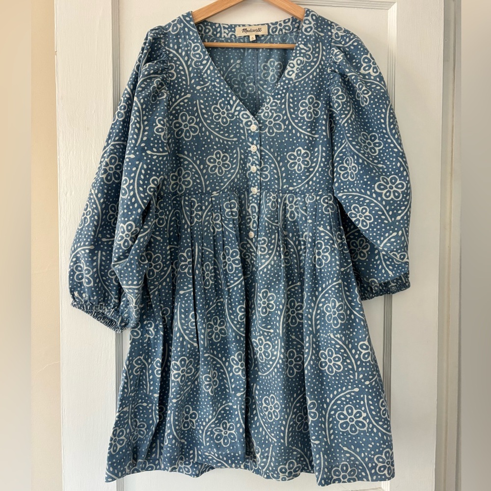 Madewell Indigo Patterned Dress